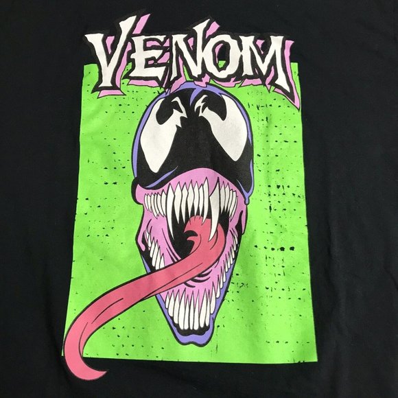Marvel Venom Spider-Man Comic Men’s Black T-Shirt Size 2XL XXL 100% Cotton EUC - Picture 1 of 5